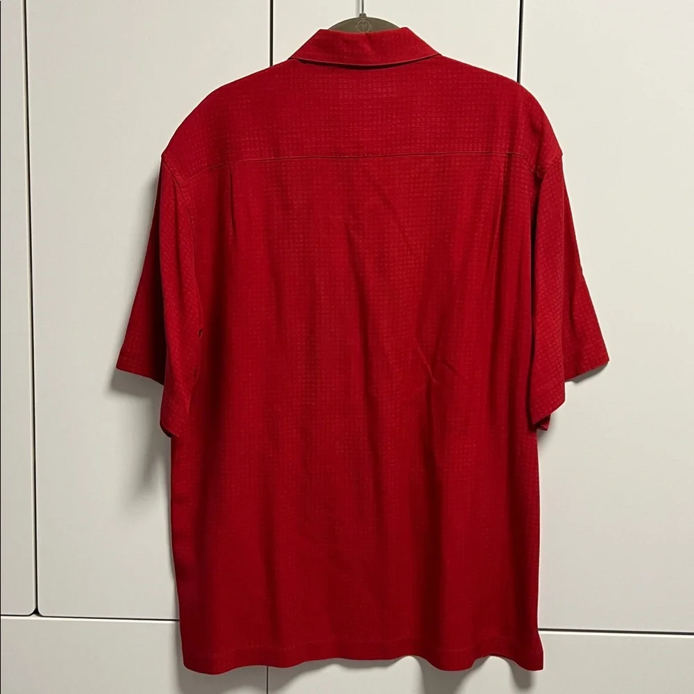Johnston & Murphy 100% Silk Red Casual Button Down Shirt - Picture 8 of 8